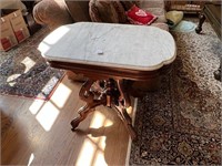 Antique Victorian Marble Top Parlor Table