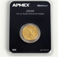BU 2020 1/4 Oz Gold American Eagle $10 Gold Coin