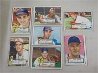 7 1952 Topps baseball cards 98,102,107,110,