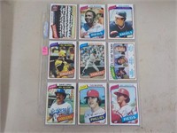 18 1980 Topps baseball cards