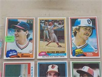 9 1981 Topps baseball cards