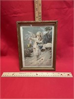 Framed  Victorian Christmas Snow Angel Picture
