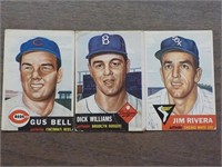 3 1953 Topps baseball cards