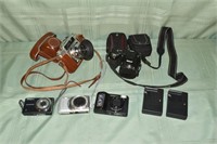Agfa camera with leather case and 4 contemporary d