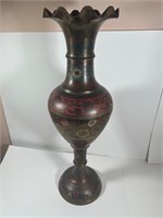 ETCHED/HAND PAINTED "MADE IN INDIA" VASE - DÉCOR