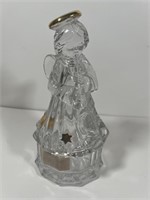 GLASS ANGEL COVERED BOWL