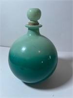 DÉCOR - GREEN AMBRE' GLASS DECANTER - "MADE IN
