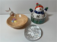 DÉCOR ASSORTED - SNOWMAN CANDLEHOLDER, SNOWFLAKE