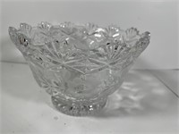 ETCHED/CUT CRYSTAL BOWL - 24% LEAD - "MADE IN