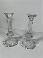 TOSCANY CRYSTAL CANDLE HOLDERS - 24% LEAD -