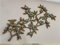 WALL DÉCOR - BRONZE COLORED FLOWERS & BUTTERFLY