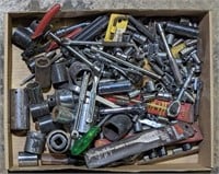 (F) Tools including sockets, drill bits, screw