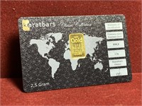2.5 GRAMS KARATBAR .999 PURE GOLD CLASSIC COLLECT.