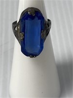 Sterling Ring, Blue Stone 3.05 Grams