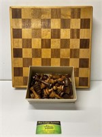 Wooden Chess Board With Pieces