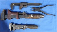 Vintage Pipe Wrenches, Lineman Pliers
