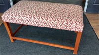 Over size window bench, nice red print upholstery