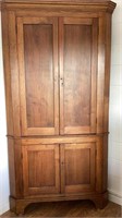 Antique 1800's Walnut Corner Cabinet, routed top