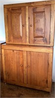 Antique Step Back Heart Pine kitchen cabinet