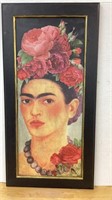 Frida Kahlo digital print portrait in roses