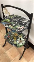 Vintage 2 Tier Folding Table, all decoupaged in