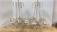 Shabby Chic Candelabra pair with crystals and