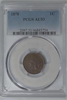 1870 Indian Head Cent PCGS AU53