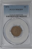 1876 Indian Head Cent MS62BN