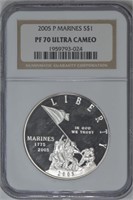 2005 Marines Commemorative NGC PF70 Ultra Cameo