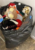 Giant garbage bag full of stuffed animals