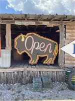 VERY LARGE Buffalo Neaon 'Open' Sign
