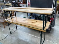Folding pub table with 2 benches