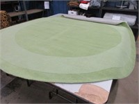 8'x8'  Round Wool Hand-Tufted area rug green