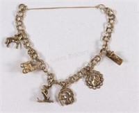 10K Yellow Gold Charm Bracelet with Charms