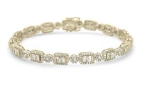 $ 11,820 4.75 Ct Round Baguette  Diamond Bracelet