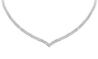 $ 14,950 10 Ct Double Row Diamond Necklace 14 Kt