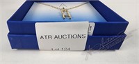 Necklace With earrings Letter A W/ Cubic Zirconia.