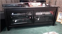 Black TV stand media cabinet 48’’ wide - contents