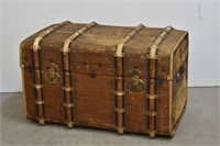 Antique German Moritz Madler Leipzig Wood Suitcase