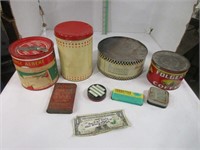 Vintage assorted tins