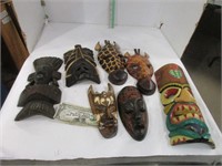 Group of 7 African tribal masks