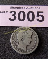 1914 Barber silver half dollar