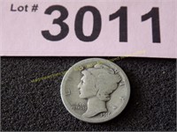 1916 Mercury silver dime
