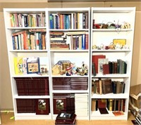 Three Pressed Wood Book Shelves