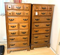 Pair of Narrow Colonial Style Chests