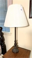 Metal Table Lamp & Pleated Shade