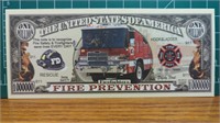 Fire prevention million dollar banknote