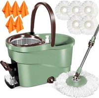 MASTERTOP Spin Mop and Bucket with Wringer Set