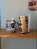 2 stoneware pieces, mug and cup/vase
