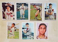 7- 1957 Milwaukee Braves Cards